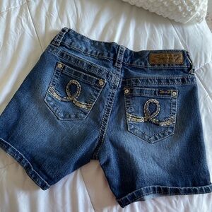 Seven7 Dark Blue Denim Jean Shorts